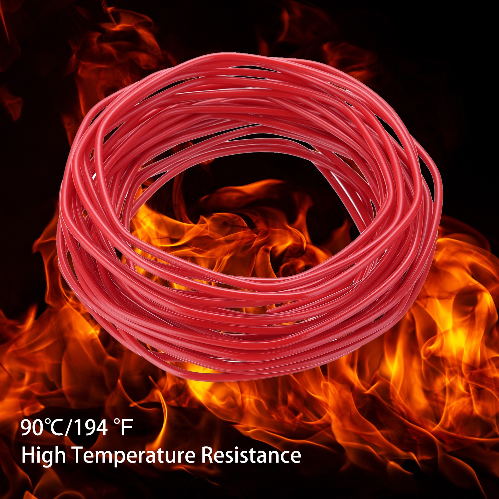 25 Feet Electrical Wire Insulated Solid Copper 14 AWG THHN Wire UL listed,Red