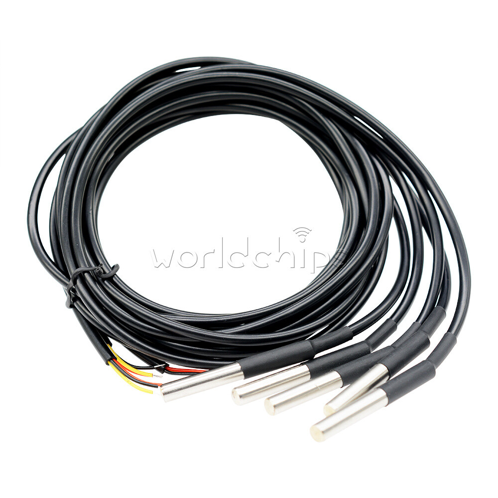 20x 1M DS18B20 Waterproof Digital Humidity Sensor Probe Thermistor Cable NTC