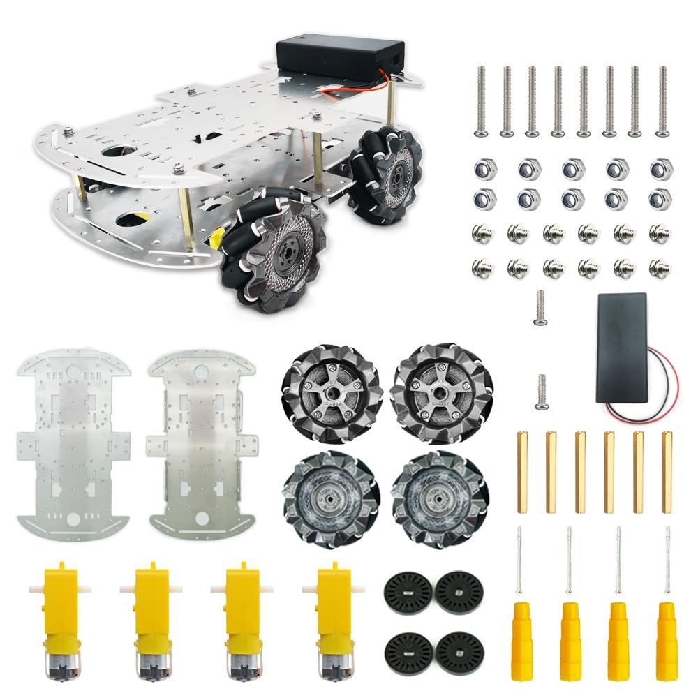 DIY Mecanum Wheel Robot Car Kit 4WD Metal Chassis With Encoder For Arduino