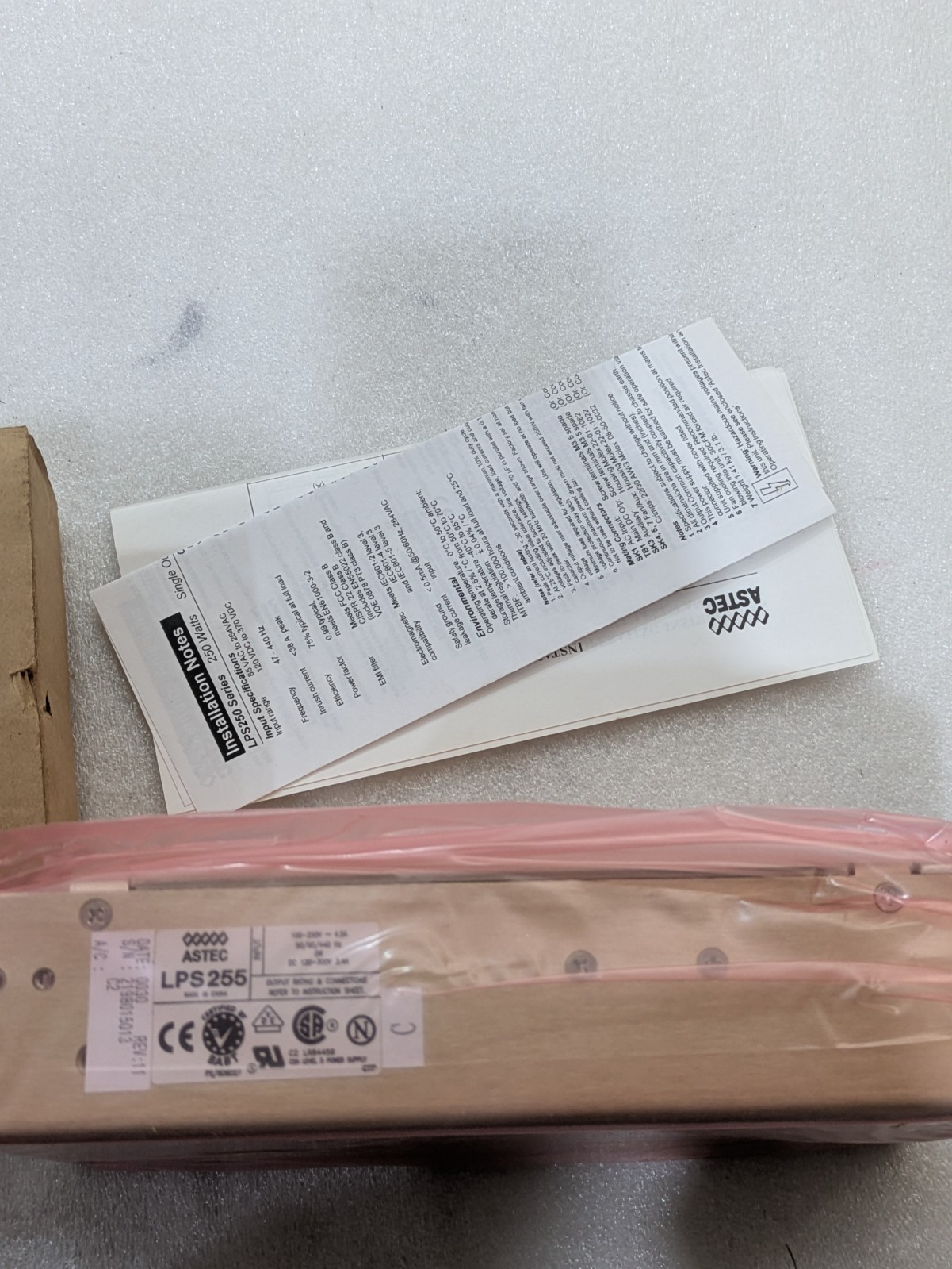 ASTEC 250W Single output switch mode PSU type LPS 255
