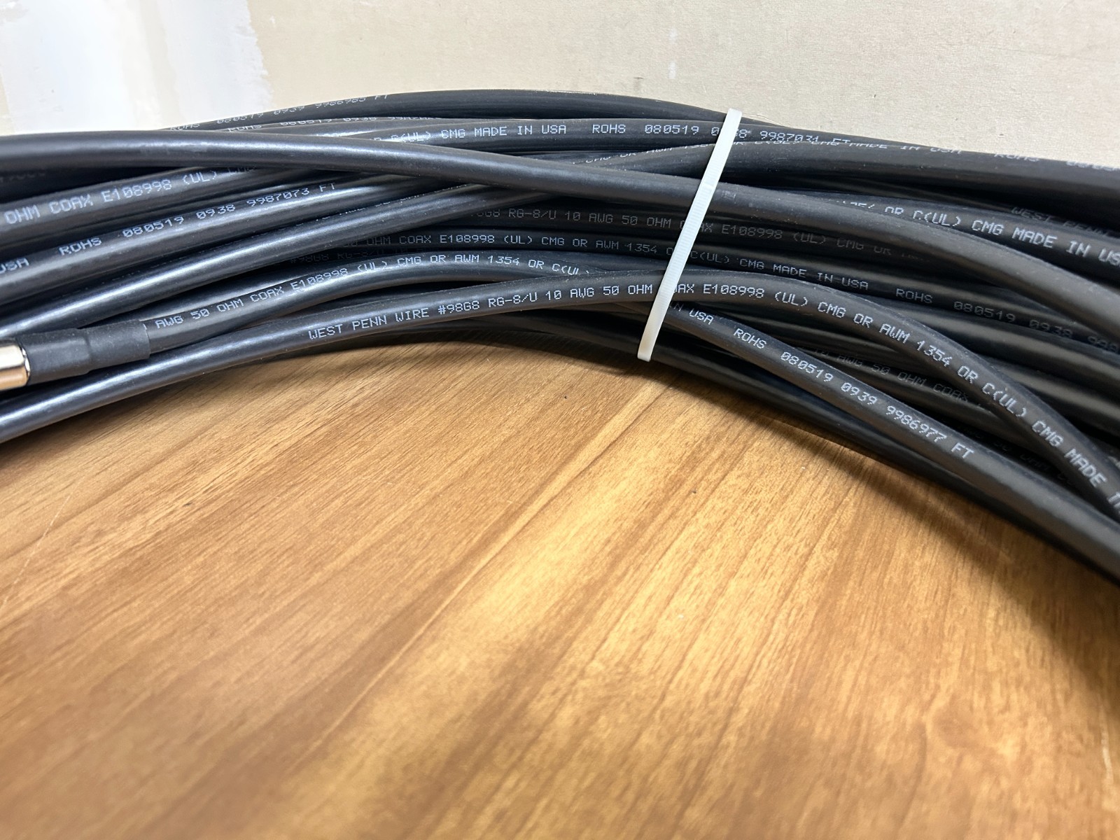 West Penn Wire WP-2598G8BM-150 150′ RG8 50ohm BNC Assemb