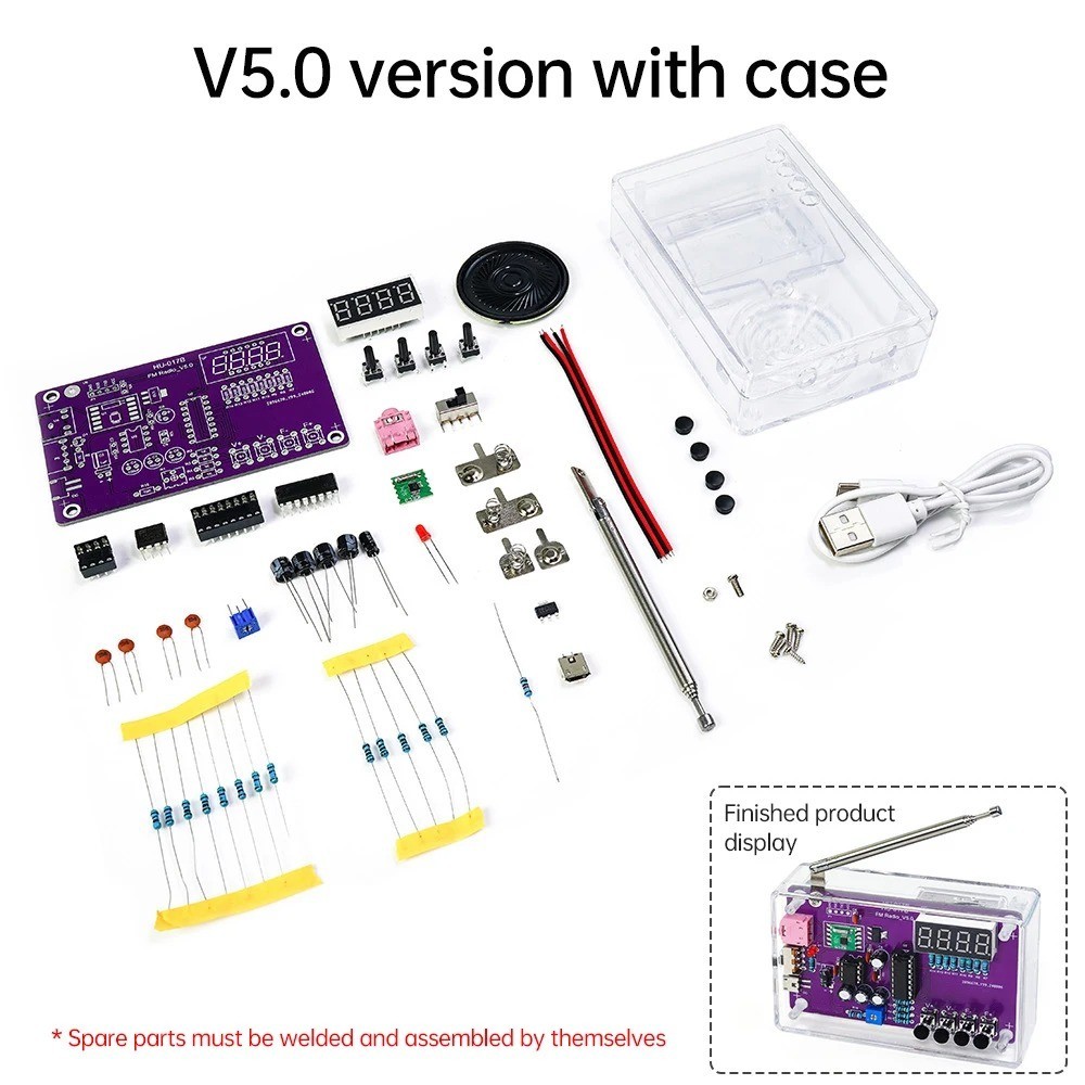 FM Radio Kit Soldering Practice Kit for Beginner STEM Educational Training Kit