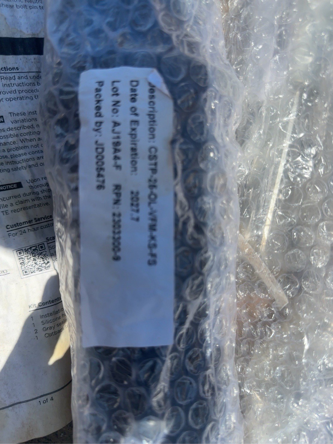 NEW TE Connectivity Raychem CSTP-25-OL-VFM-K5-FS 15kV Cold Shrink Kit NIB