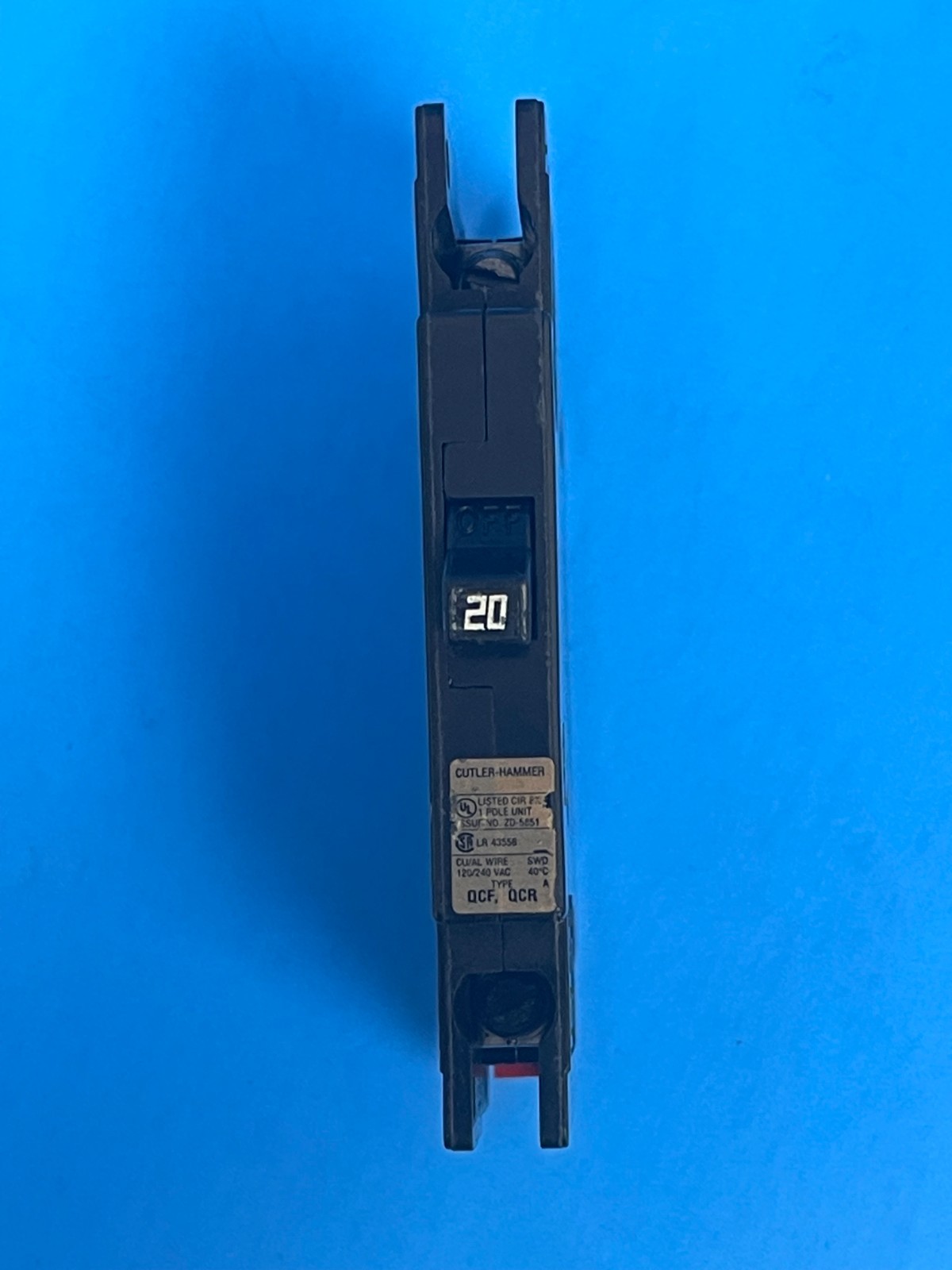 Cutler-Hammer QCR1020 20A 1-Pole 120/240V Circuit Breaker
