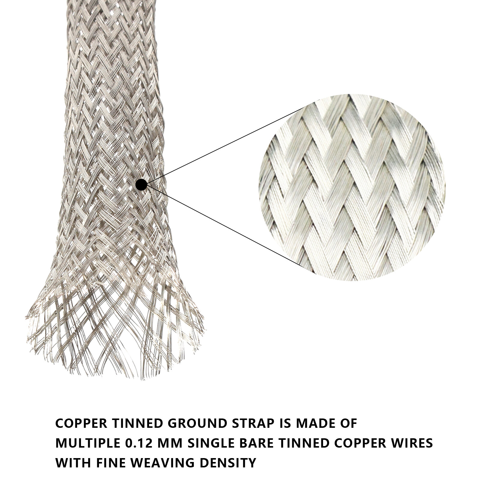 Flat Tinned Copper Braid Sleeve Flexible EMI RFI Shielding Wire Ground Mesh Lot
