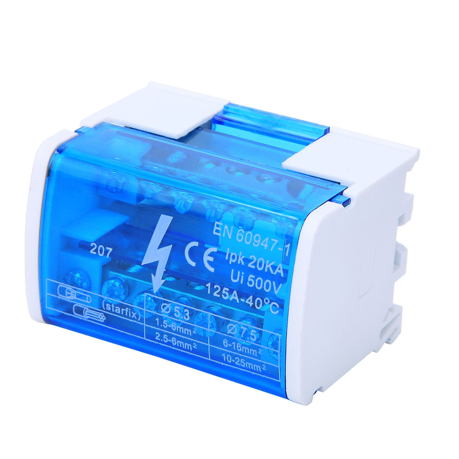 ­Terminal Distribution Box Din Rail 2-Level Single Phase With Transparent Dust