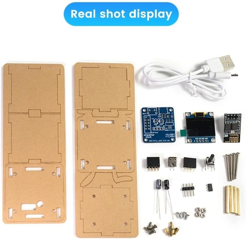 1Set ESP8266 DIY Electronic Display Mini Clock Kit With Shell Soldering Project