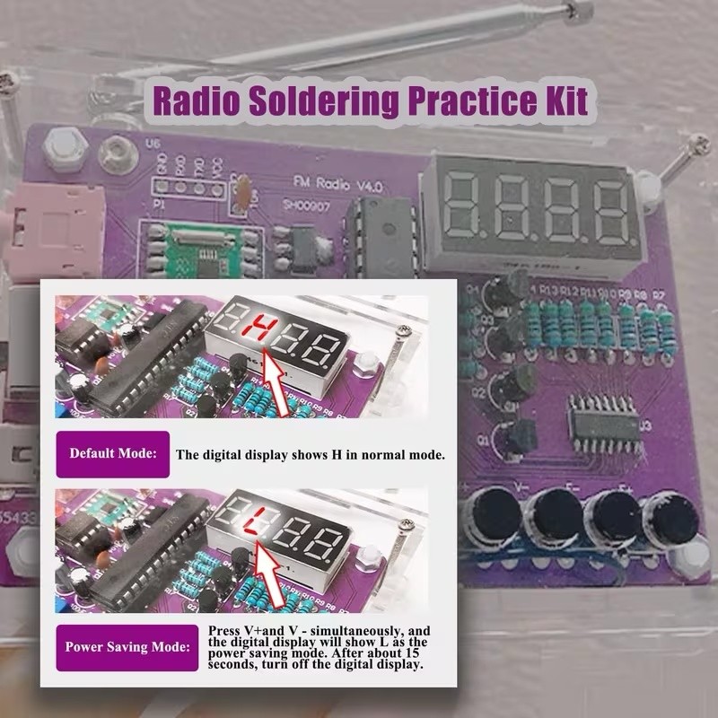 DIY FM Radio Electronic Kit Adjustable Frequency 87-108MHz Digital Display US