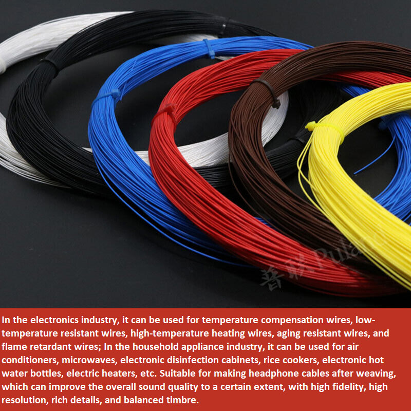 17-22AWG PTFE Silver Plated Copper Stranded Electrical Wire DIY Headphone Cable