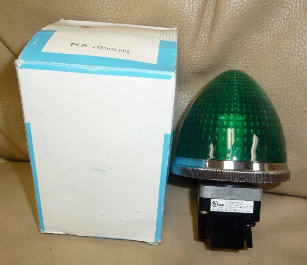 Maruyasu PLR-200GLHS Pilot Lights Green 200-220 AC 50/60 Hz New