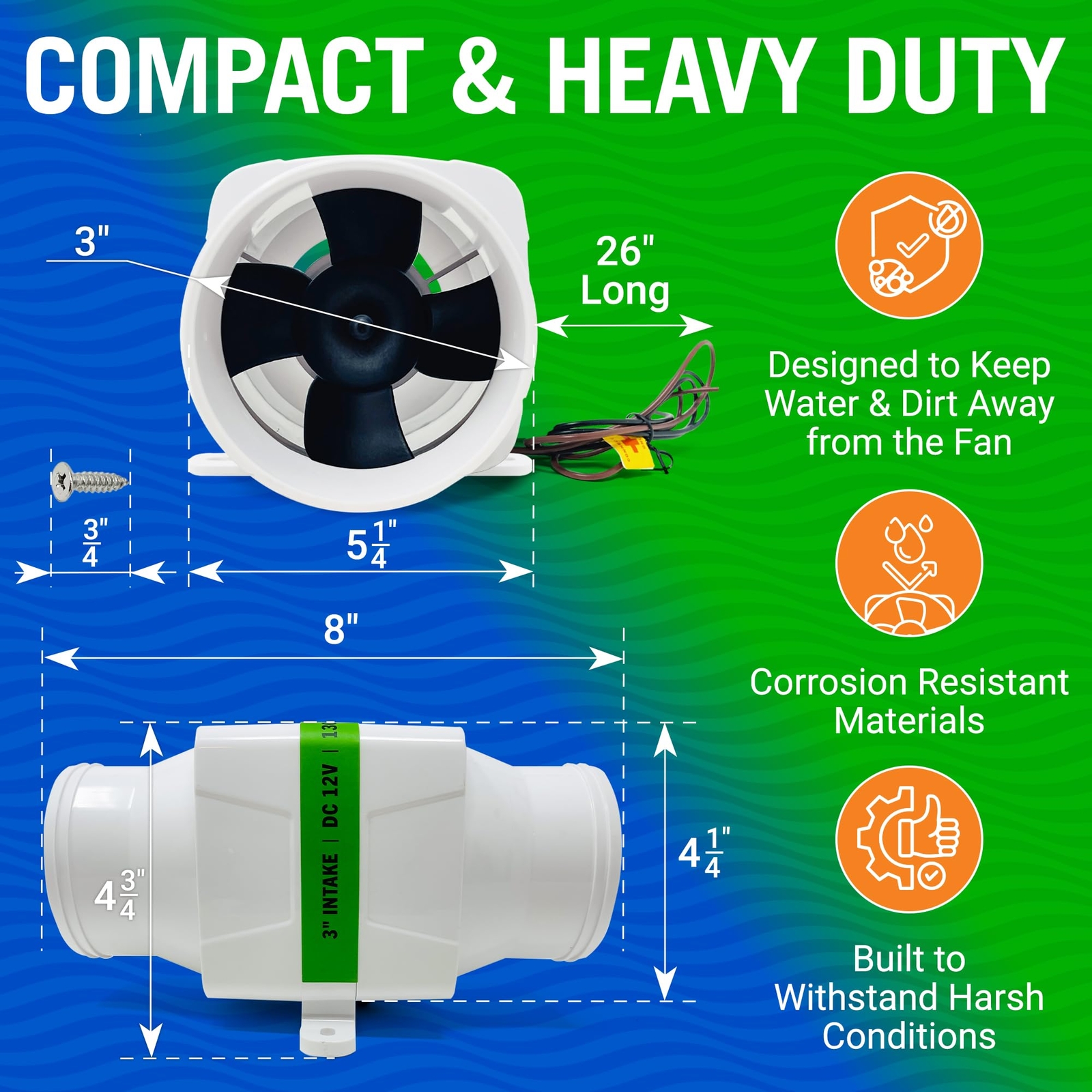 Boat Blower Fan Inline 12v Blower Fan High CFM Marine Engine Boat Bilge Blower