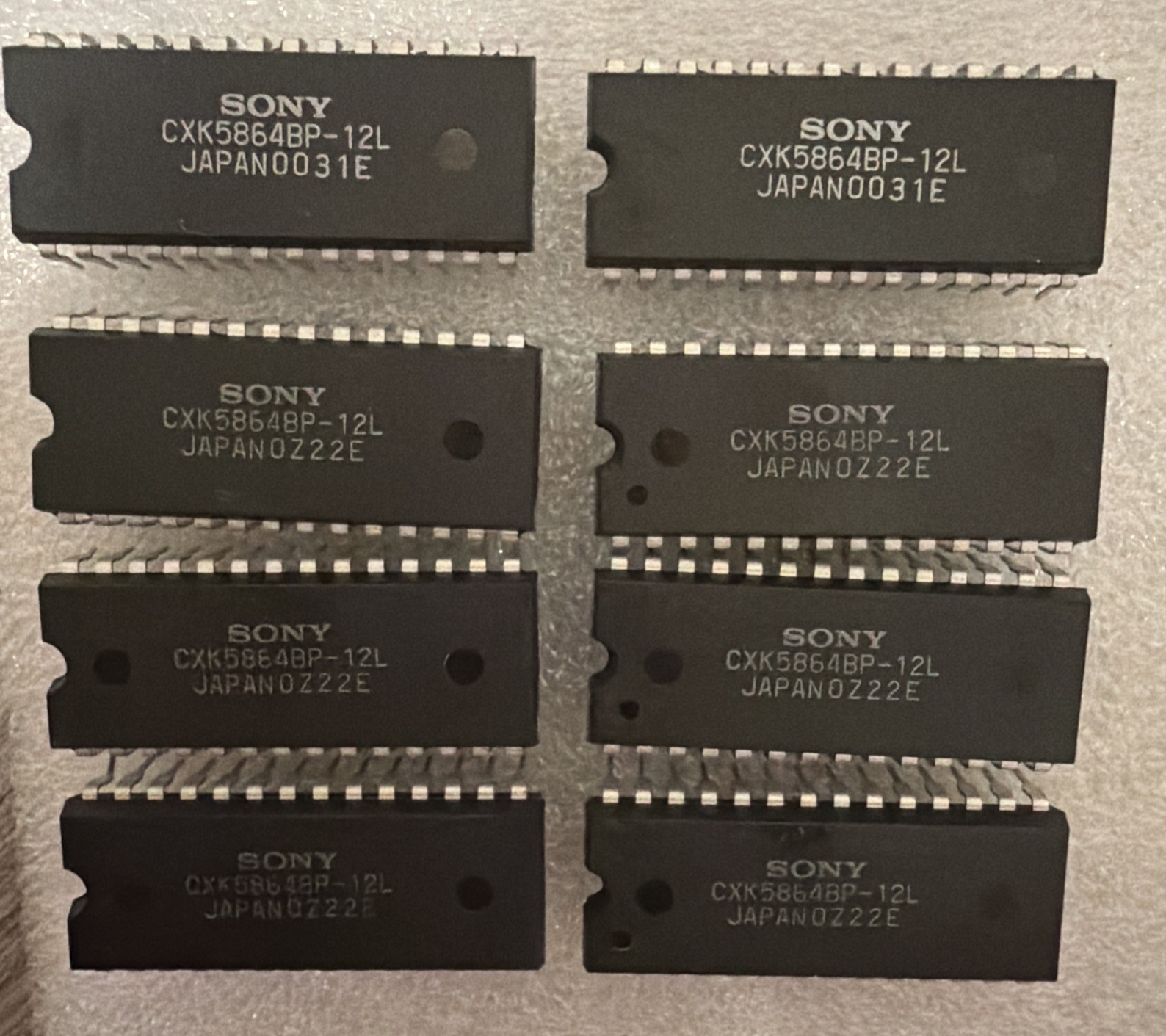 Lot of 8 NOS Sony CXK5864BP-12L 64K Static RAM SRAM Chips, DIP-28 Vintage