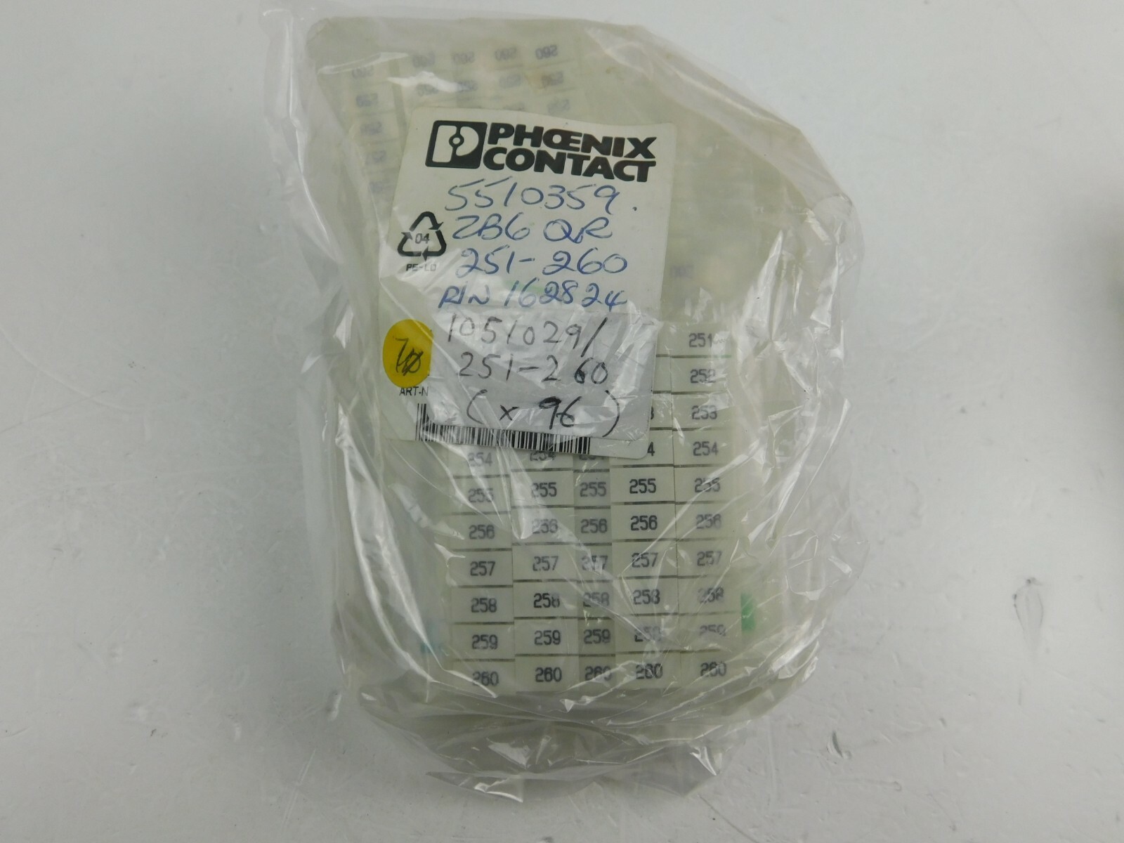 Phoenix Contact Marking Strips 1051029 No. 241-280 ** Lot 384 Pieces **