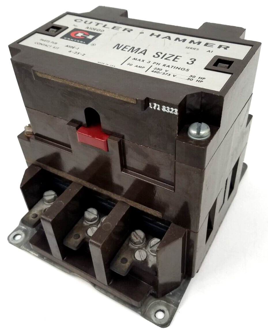 A10EG0 Cutler Hammer NEMA Size 3 Contactor 90 Amp 120V Coil – Next Day Option