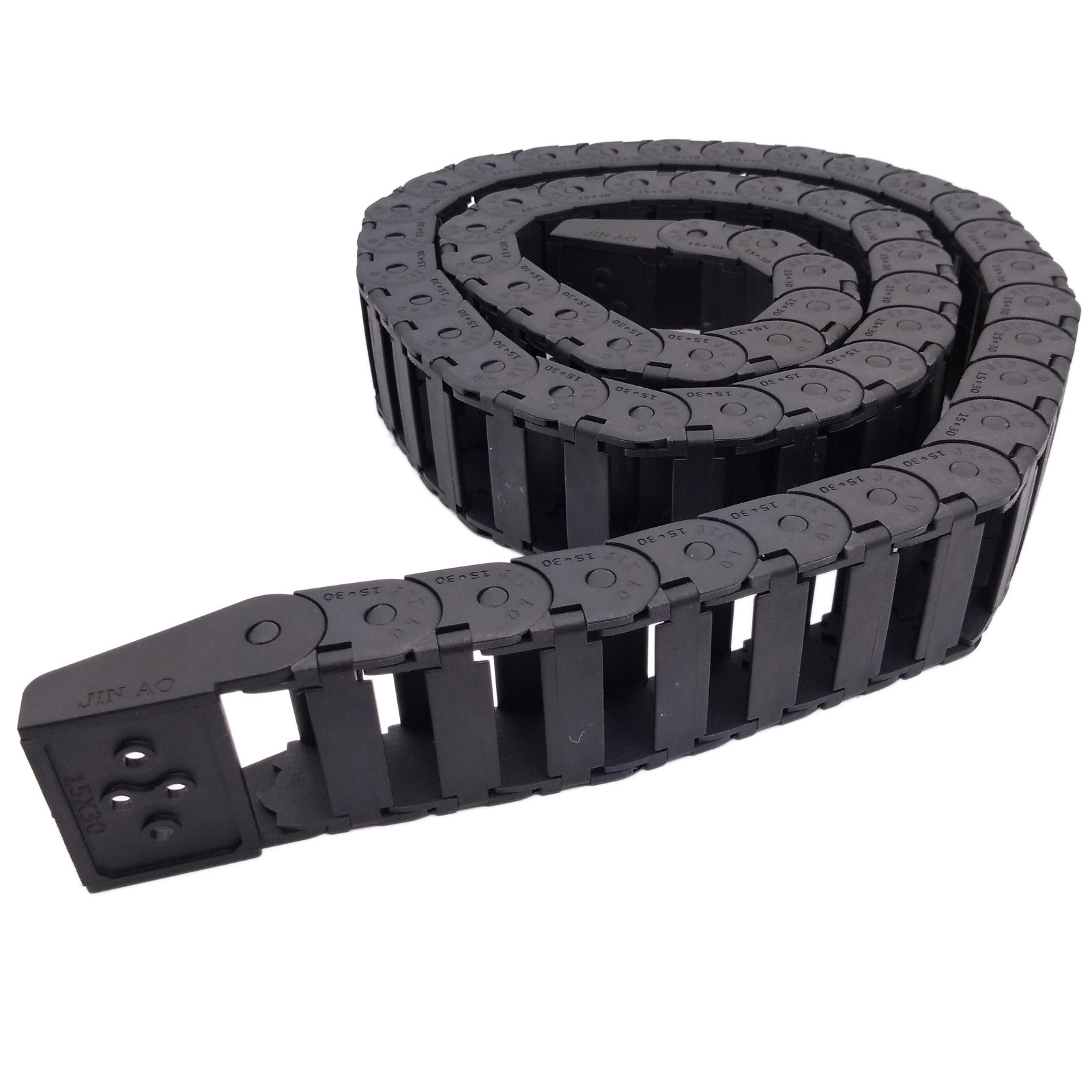 US Stock 1M 1000mm Black Long Nylon Cable Drag Chain Wire Carrier 15 x 30mm
