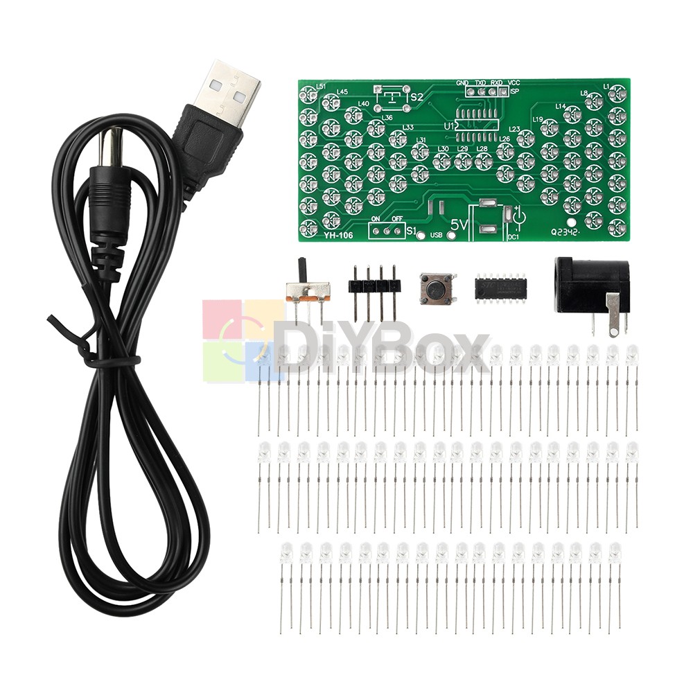 Electronic Hourglass DIY Kit Funny Practice Soldering Kit w/ LED DC Power Cable