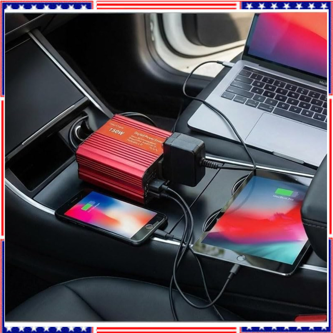 Inversor Para Carro Auto Coche 150 Watt Convertidor De Corriente 12V a 110V