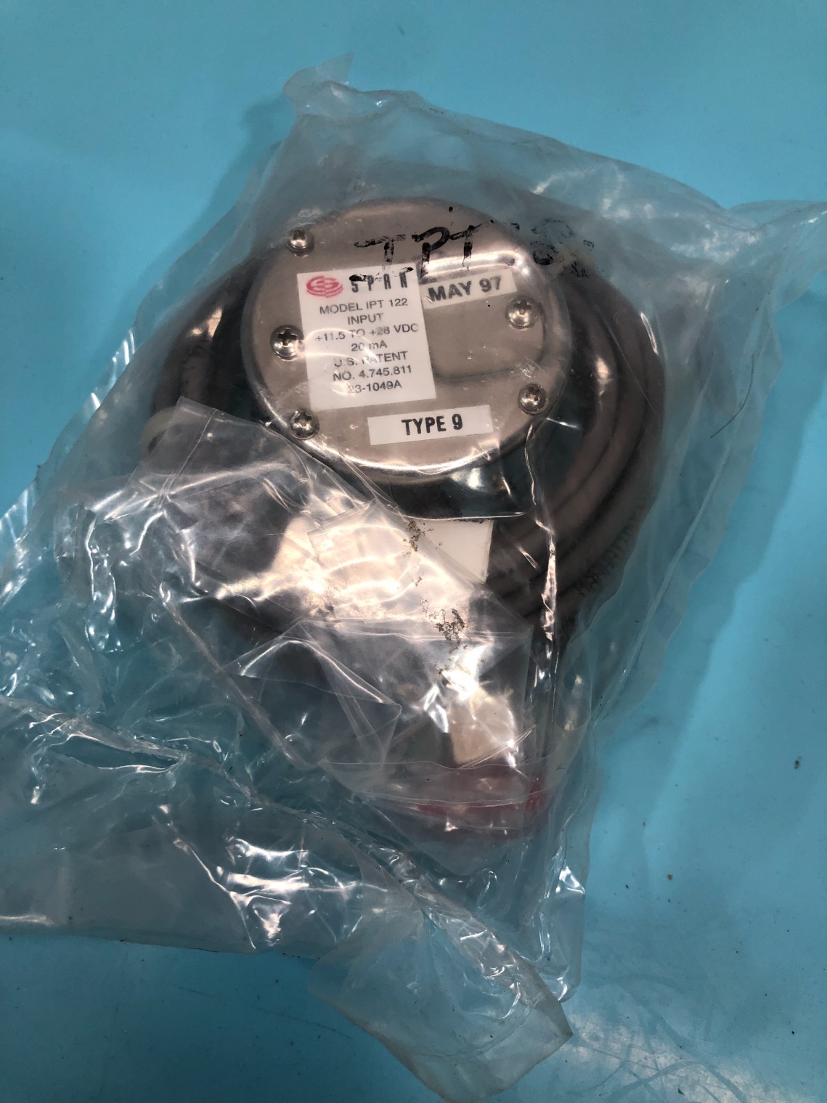 Span 01-0159-A Pressure Gauge w/ Cable, IPT 122, 3000 PSI, 194396