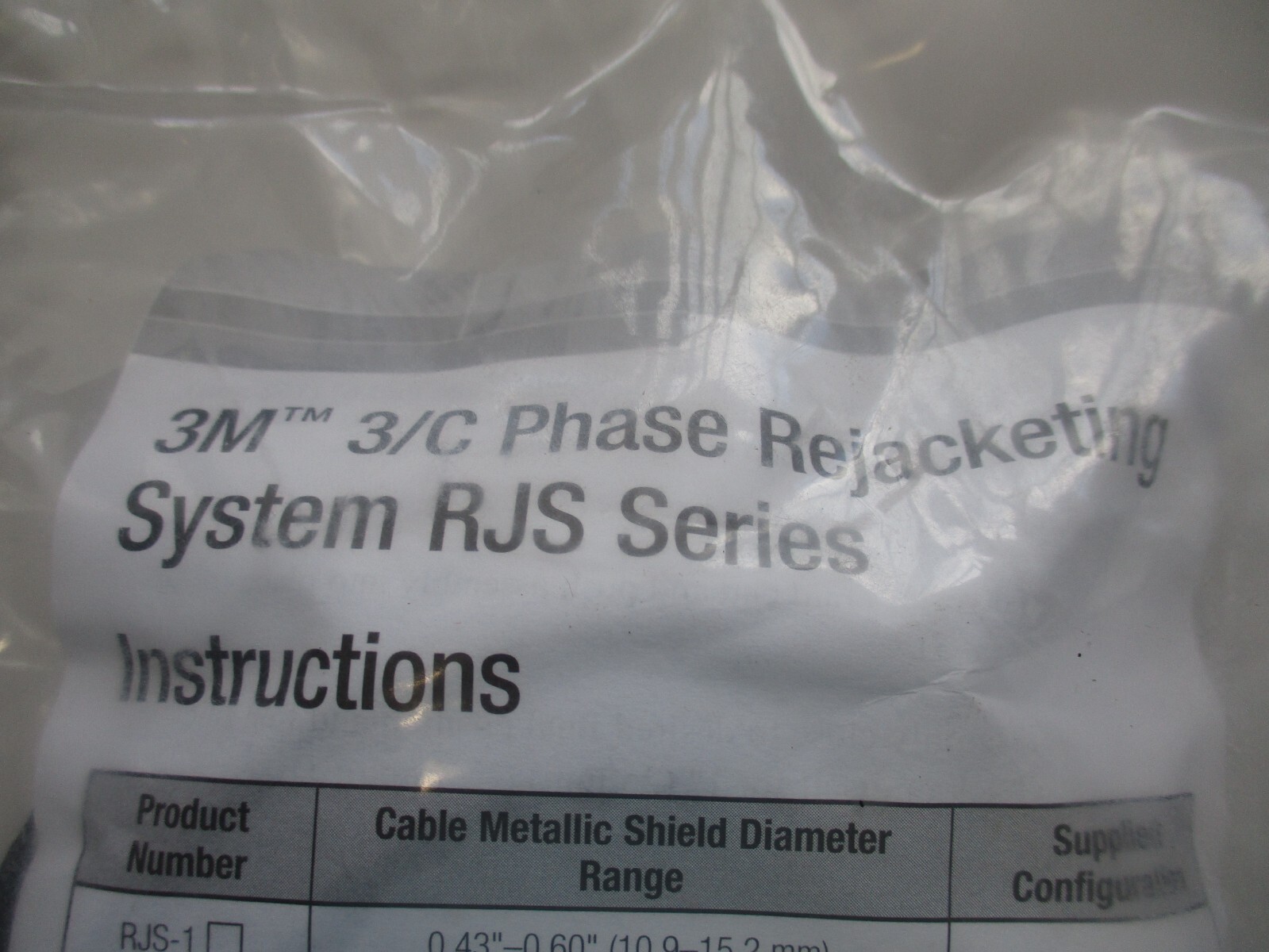 3M RJS-3-4FT REJACKETING SLEEVE ‘ COIL, MATALLIC SHIELD DIAM RANG 0.80-1.02″