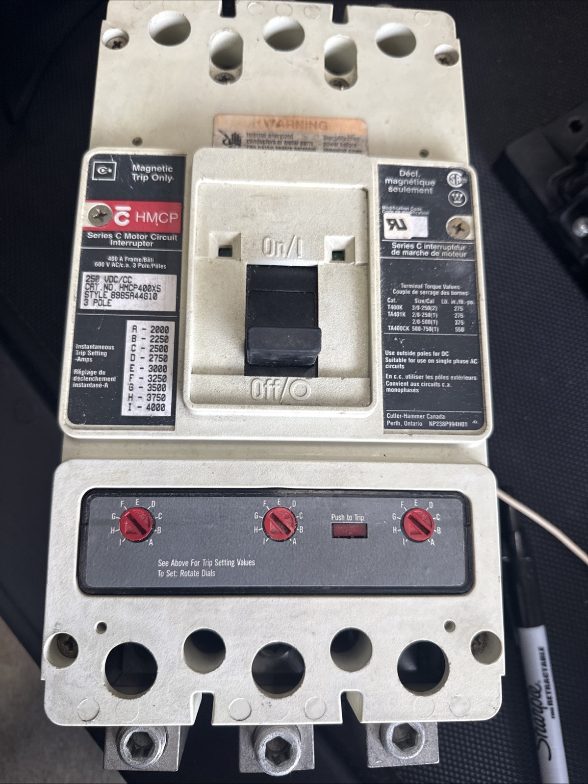 Cutler-Hammer HMCP400X5 Circuit Breaker
