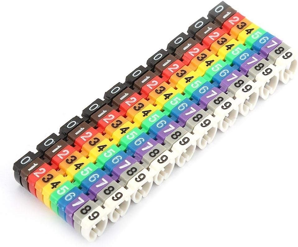 Multicolor Wire Markers – 100 PCS KCM-6MM Plastic Labels for Easy Identification