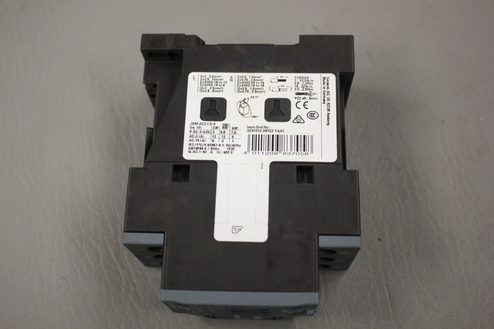 SIEMENS SIRIUS CONTACTOR MODULE 3RT2024-1BB44