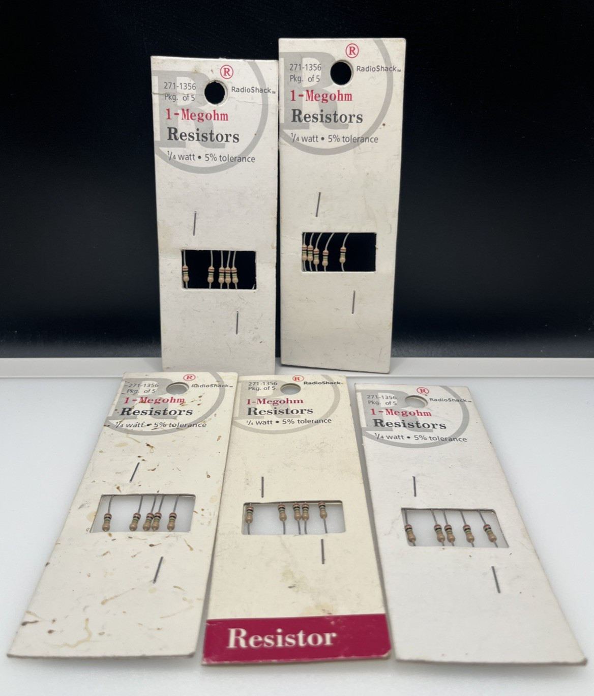 NEW OLD STOCK RADIO SHACK 271-1356 RESISTORS (5) 1-Megohm