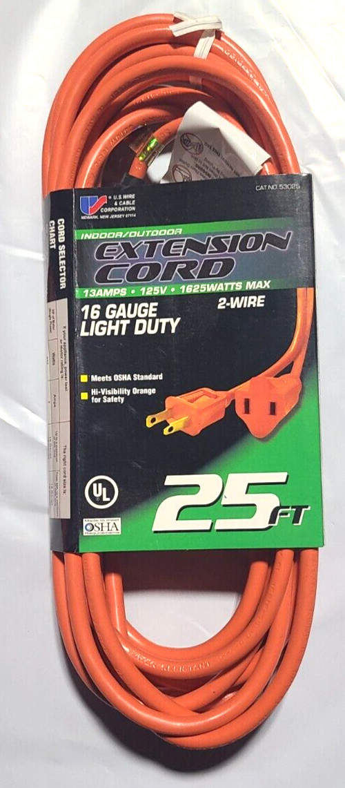US Wire Outdoor Extension Cord 16/3 25 Ft.