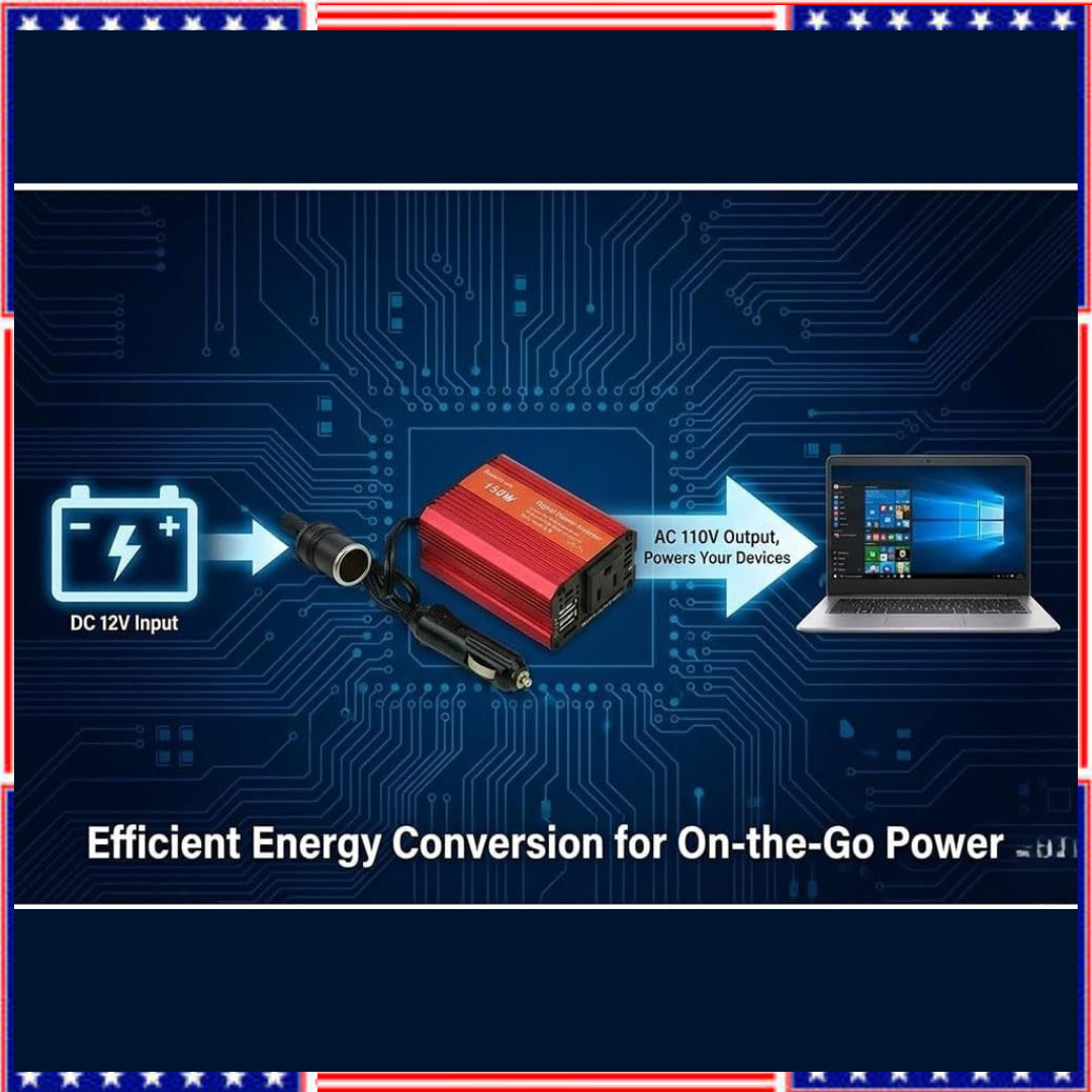 Inversor Para Carro Auto Coche 150 Watt Convertidor De Corriente 12V a 110V