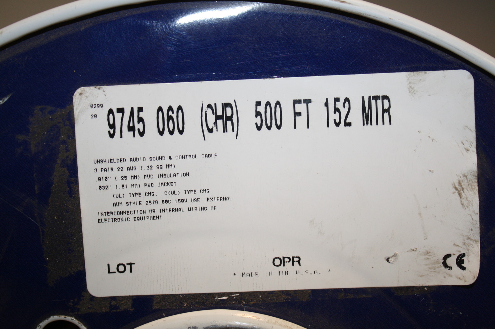 BELDEN 9745 060 CABLE UNSHLD MULTIPR 3PR 22AWG 300V sold by the foot