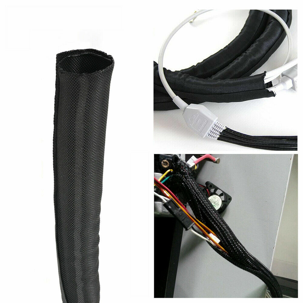 Cable Protectors Resist High Temp Self-Closed Split Braided Wire Sleeving Tube