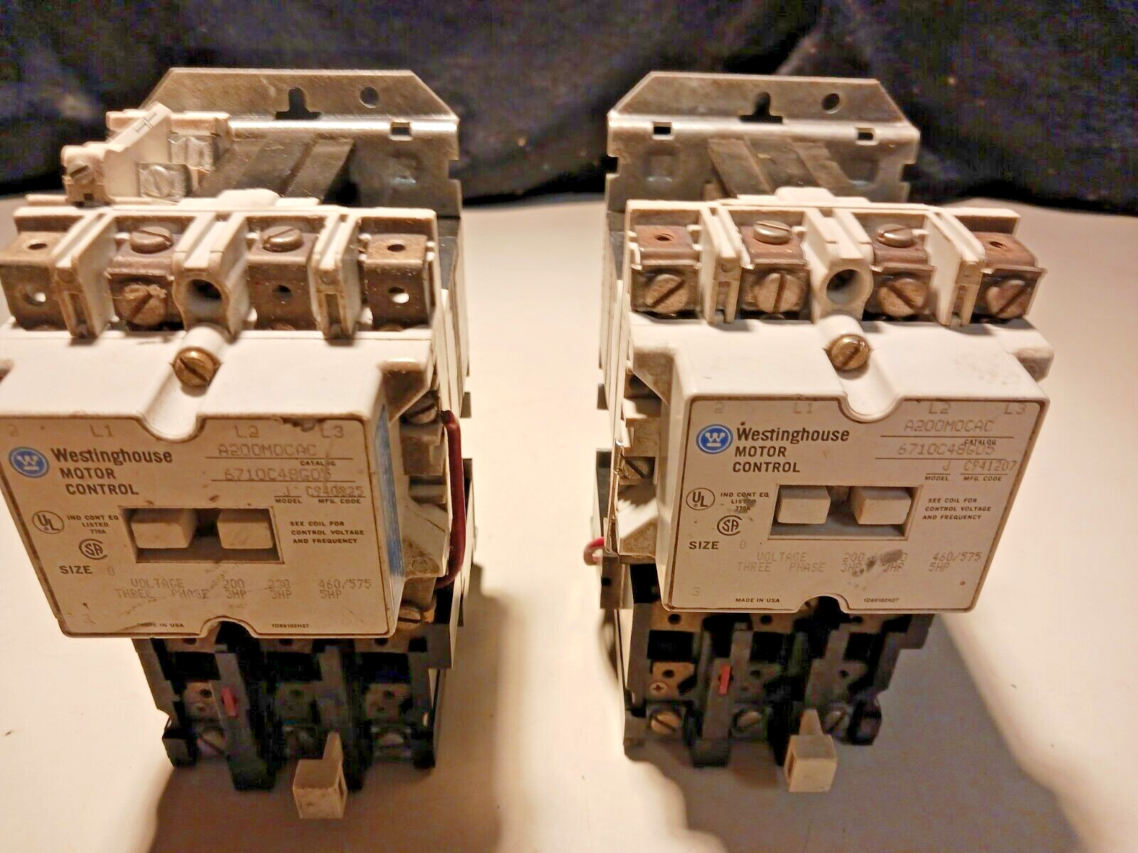 Westinghouse A200m0cac sz 0 starters used (sold as 1 lot of 2)