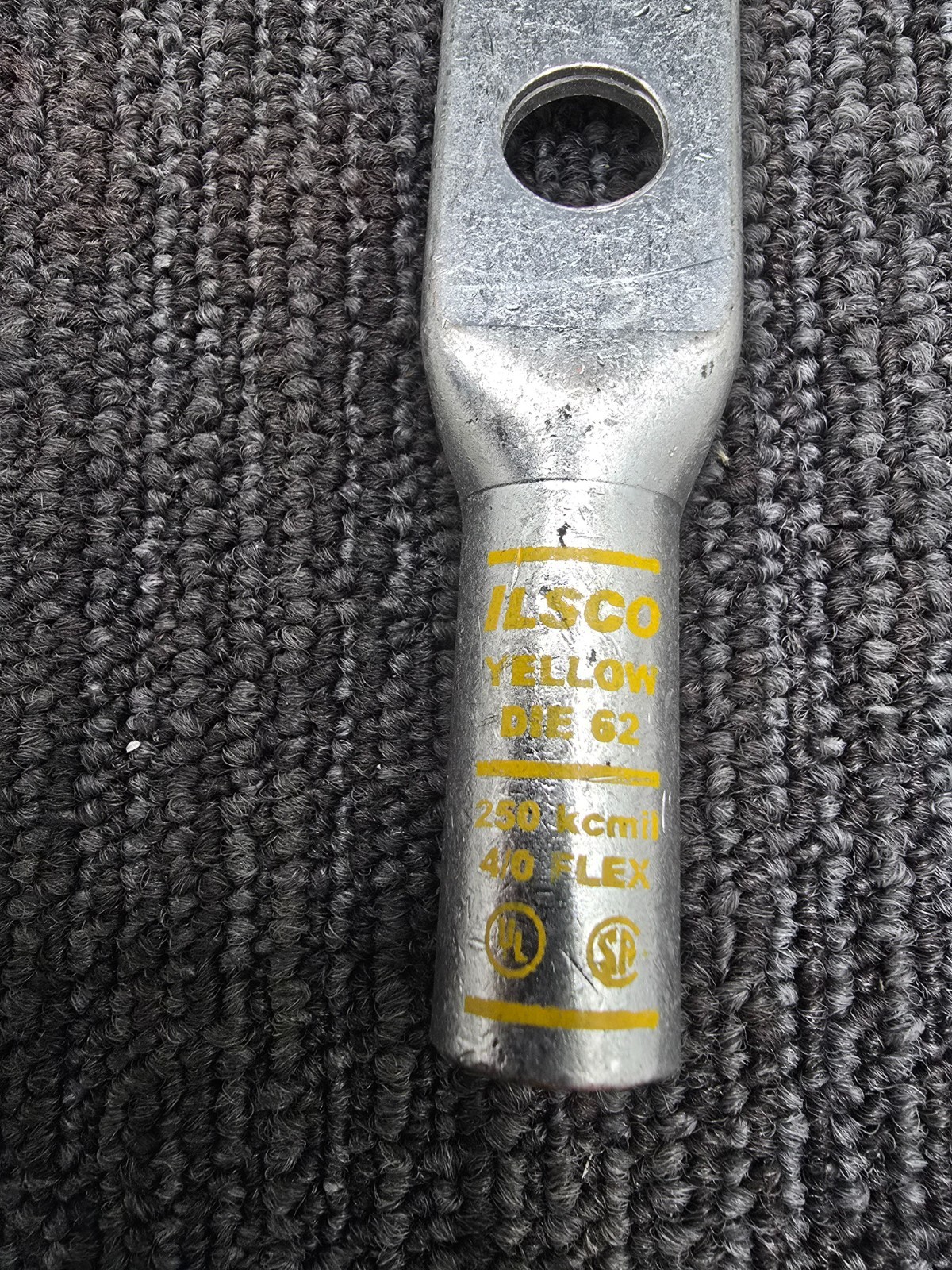 ILSCO CLND-250-12-134 Replaces CRA-250L2 250 Kcmil 4/0 Flex Yellow Die 62 Lug